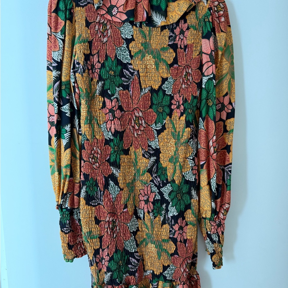FARM Rio Multicolor Floral Long Sleeve Dress